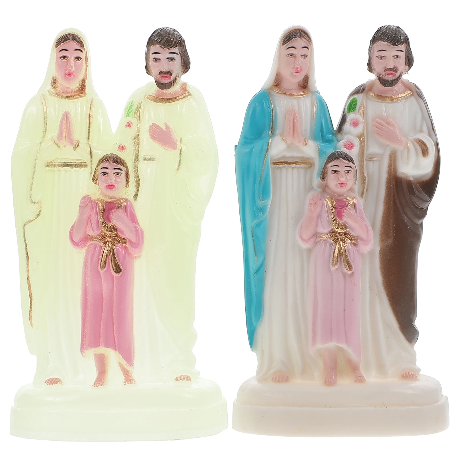 

2 Pcs Family Figurines Sturdy Plastic Retro Shape Home Decor Bedroom Table nament Christmas Gift