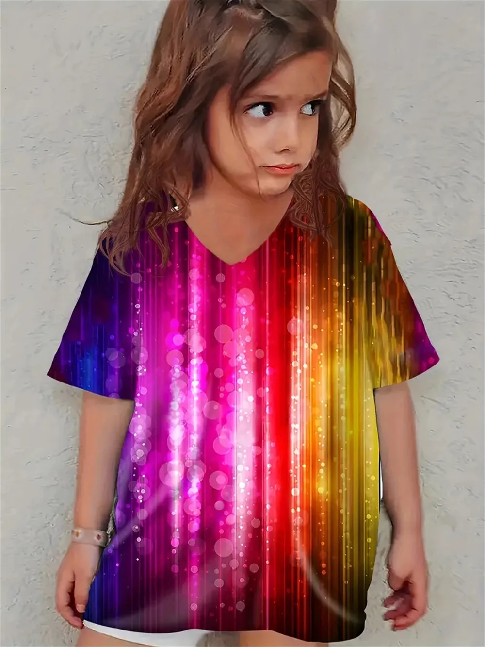 

Funny Color Gradient 3d Printed T Shirt Children Tshirts Baby Clothes Kids Girl T-Shirts Casual Children Clothing Top Tee Summer