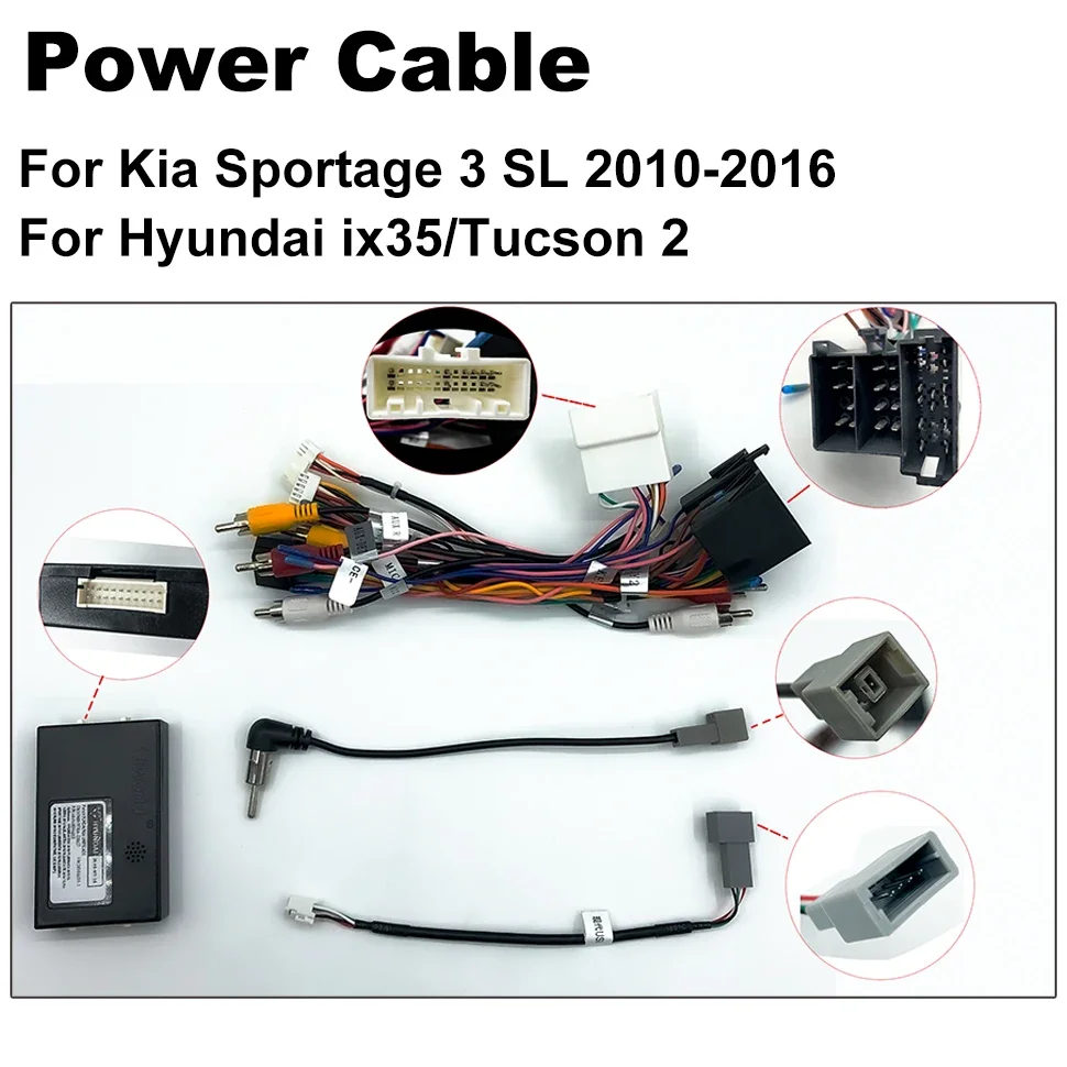 For Kia Sportage 3 SL 2010 - 2016/Hyundai ix35/Tucson 2 Power Cable with Canbus Sportage Canbus