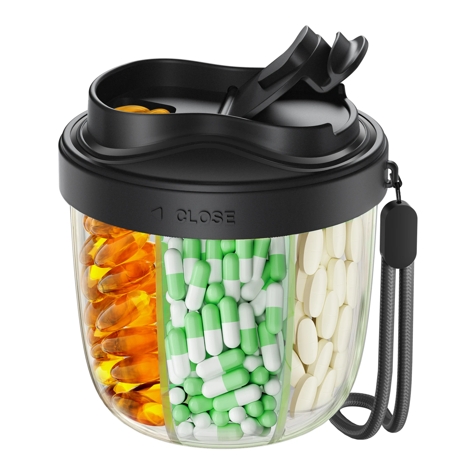 

Милый еженедельный органайзер для бутылок с 7 отделениями, дорожный футляр для таблеток с антисмешанным дизайном, 20 этикеток, портативный контейнер для добавок