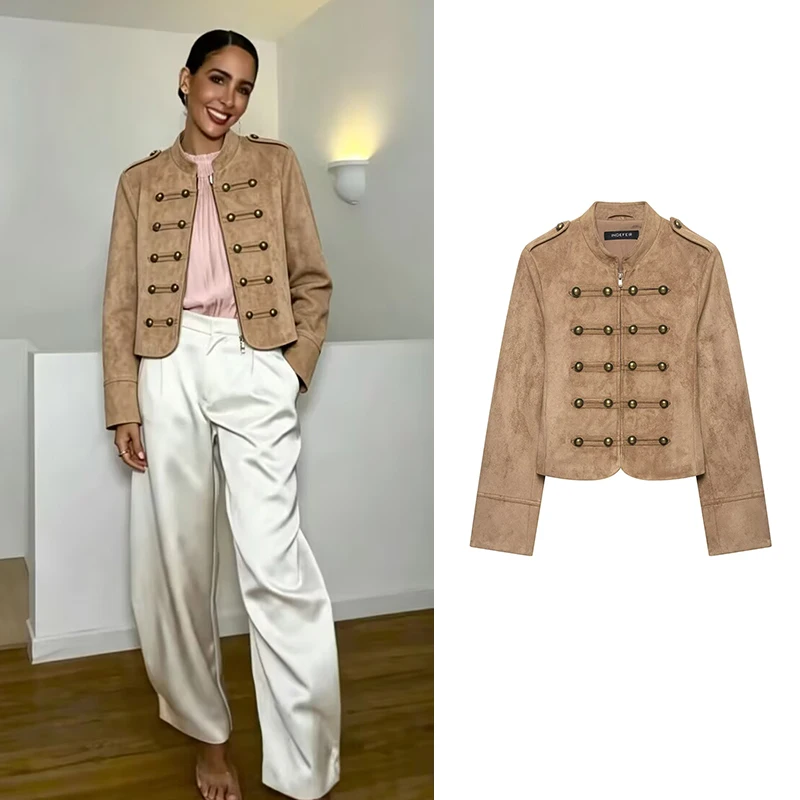 Women's Jackets Autumn 2026 New Fashion Napoleon Slim-fit Retro Warm Jackets Women's Autumn Street Chic Youth Travel Unique Coat