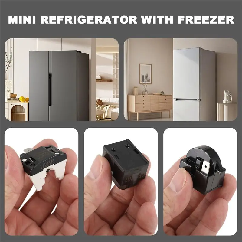 Y42A-QP2-4.7 PTC Starter Relay 1 Pin Refrigerator Starter Relay And 6750C-0005P Refrigerator Overload Protector Kits