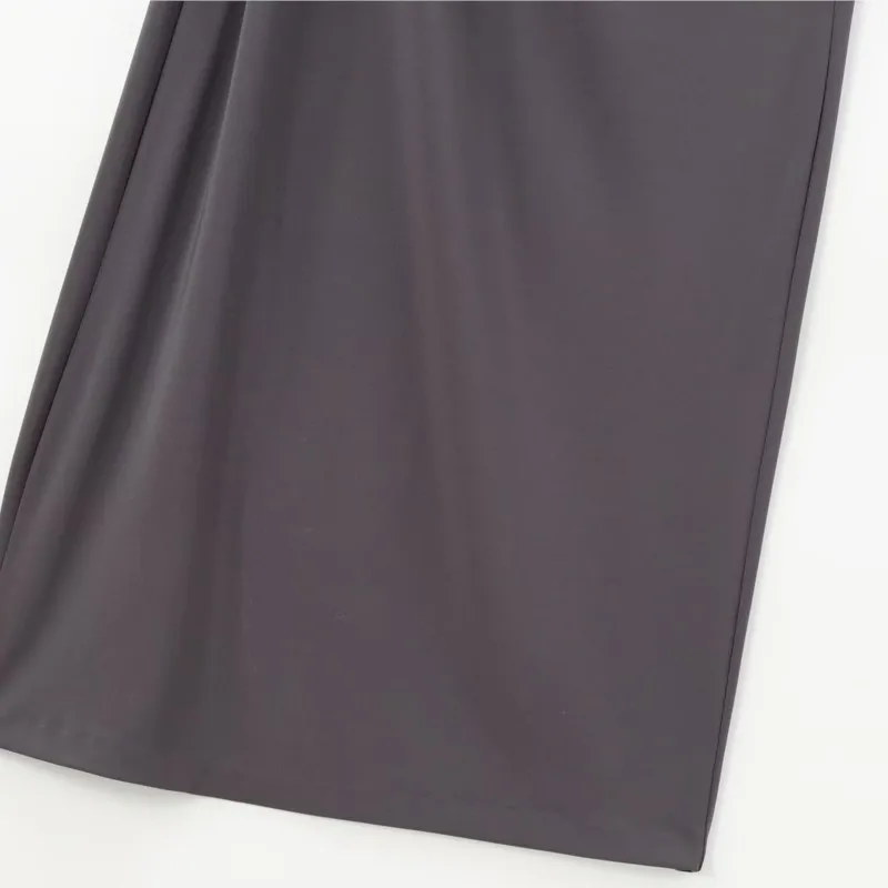 TRAF Folded decorative Long Dress for Women Autumn Two Options Midi Dress Back Zipper Sleeveless Dresses Female Short Dress image 6