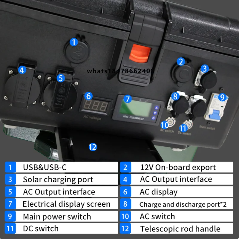 Emergency Portable Solar Generator 5000W Portable Power Station LED Light Camping Energy Station