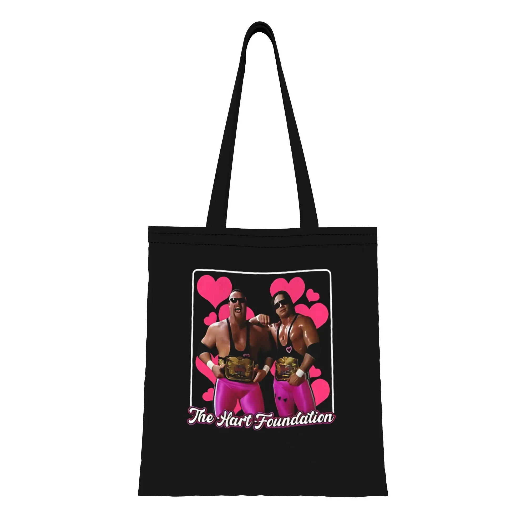 B-Bret Hart fighter silhouette Canvas Woman Tote Bag for Shopping Travel Outdoor Heavy Duty Shoulder Handbag