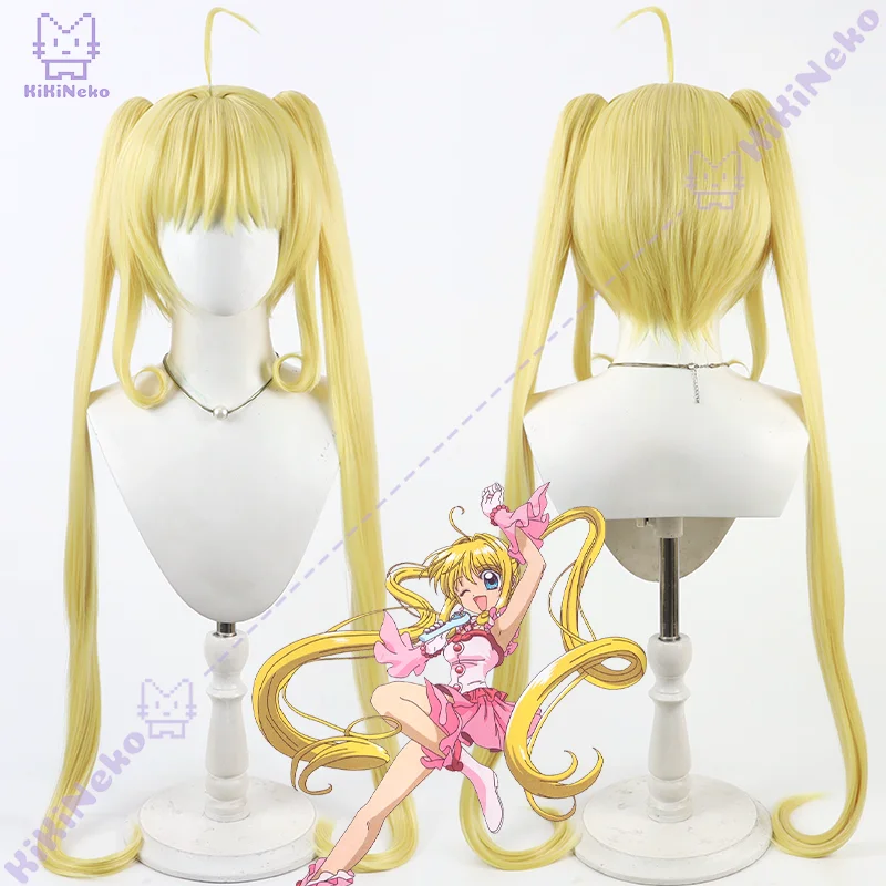Anime Lucia Nanami Cosplay Wig Golden Blonde Twin Tail Curly HairFor Comicon Party Adult Women Men
