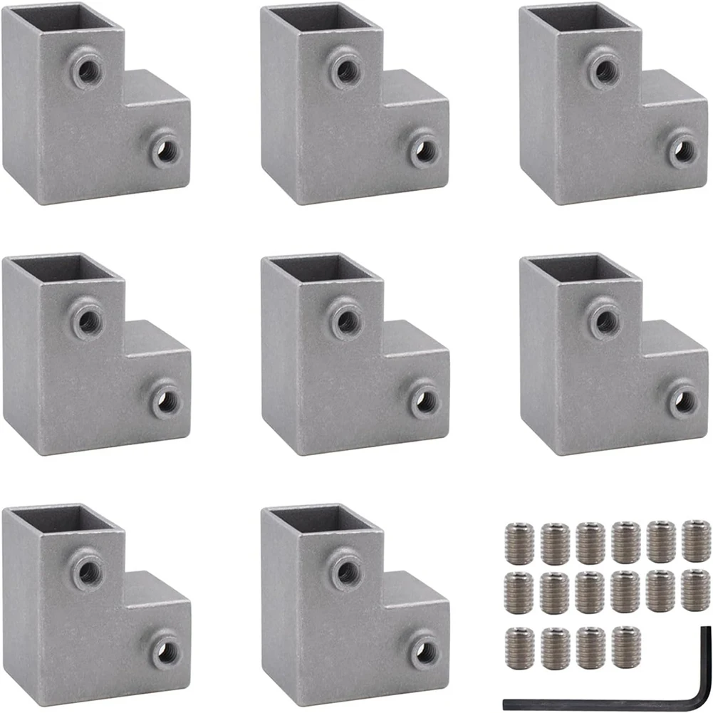 Corner Fitting 3-way T Connector For Garden Sheds Set Of 8 Pieces Wall Thickness 3 Mm High Strength Aluminum Tube Connector