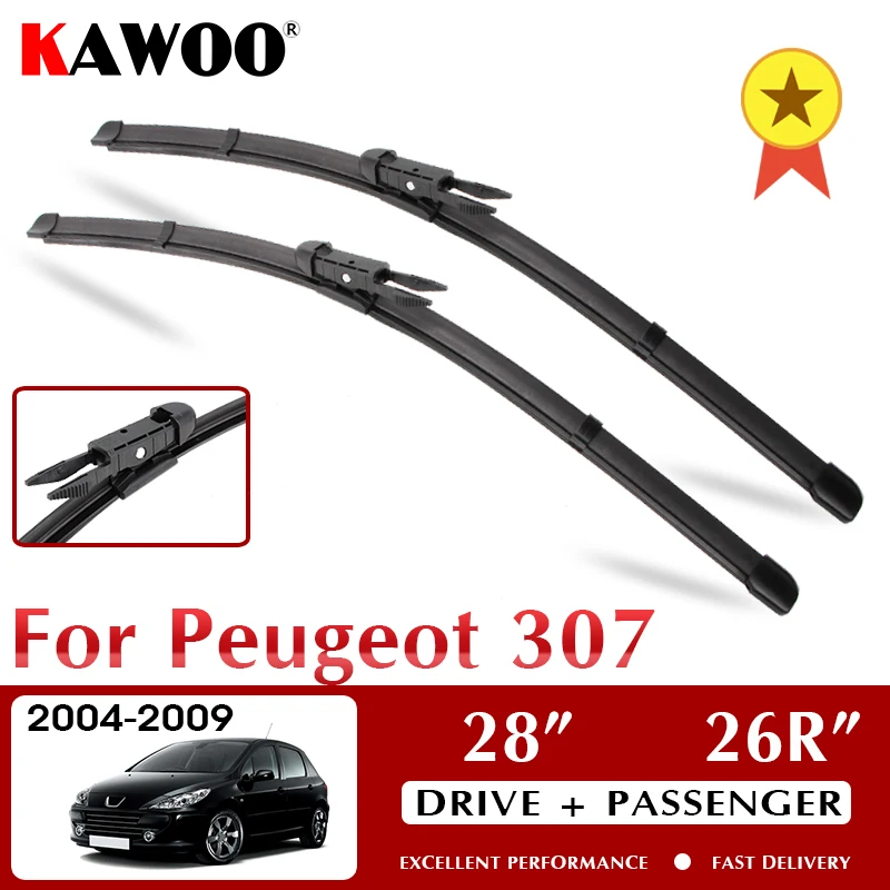 KAWOO Wiper Car Wiper Blades For Peugeot 307 2004-2009 Windshield Windscreen Front Window Accessories 28