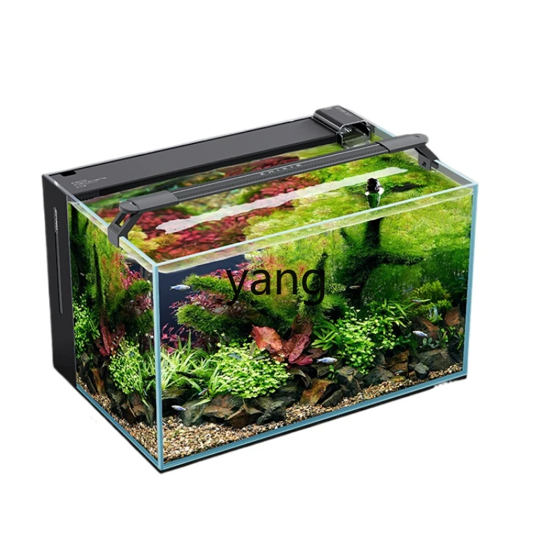 

Yjq Back Filter Super White Fish Tank Household Ecological Glass Fish Globe Integrated Square VAT Living Room