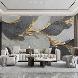 Benutzer definierte 3d Wandbild kreative Kunst Feder geometrische Muster Foto Tapete Wohnzimmer TV-Sofa Schlafzimmer Papel de Parede Fresko
