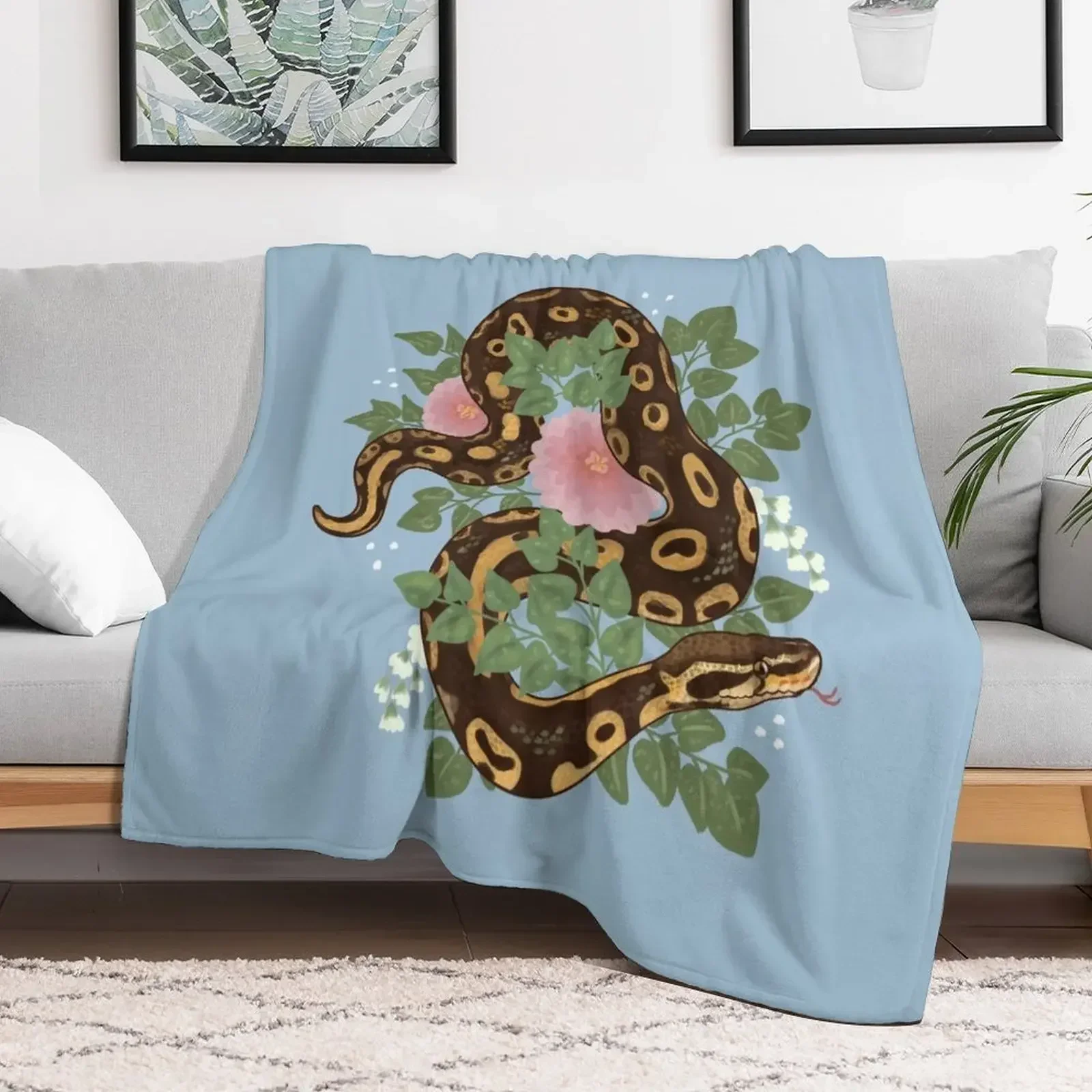 Kit the Ball Python Throw Blanket Cute Flannels Luxury Throw Decoratives Blankets