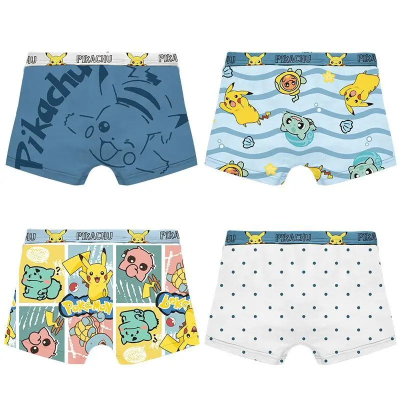 pokemon-joint-pure-cotton-children's-underwear-cartoon-boxers