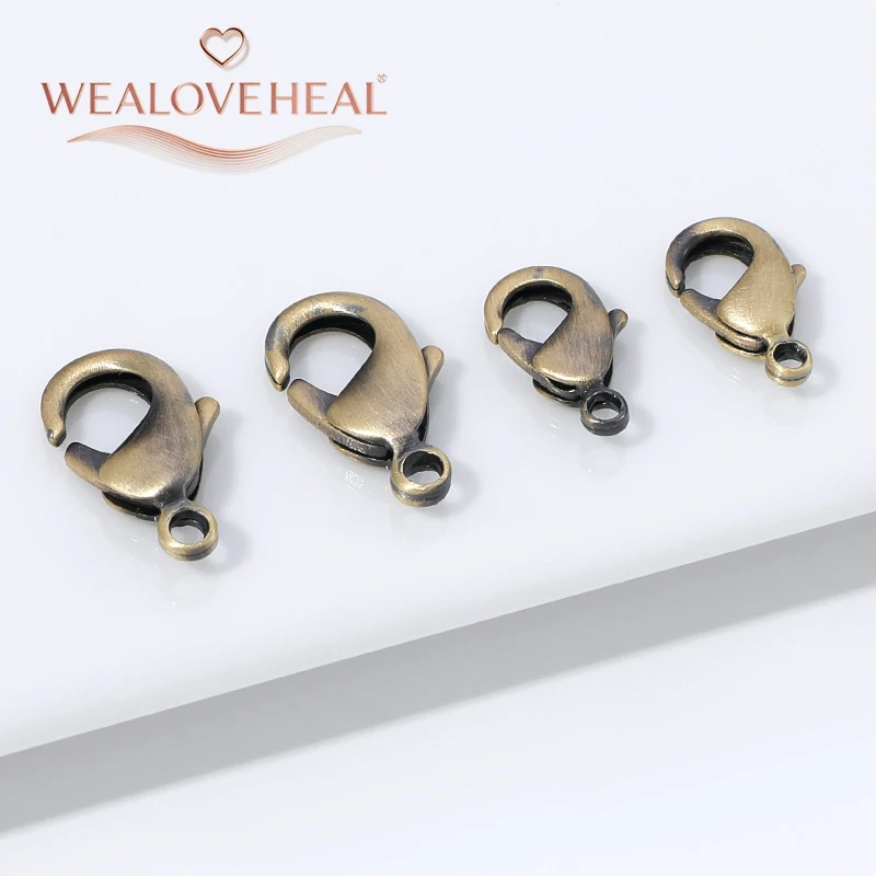 armband verschluss，12mm 15mm Antik-Bronze Messingbeschichtete Karabinerverschlüsse für DIY Schmuckherstellung Armband Halskette Zubehör Großhandel Bastelbedarf – Detail 17