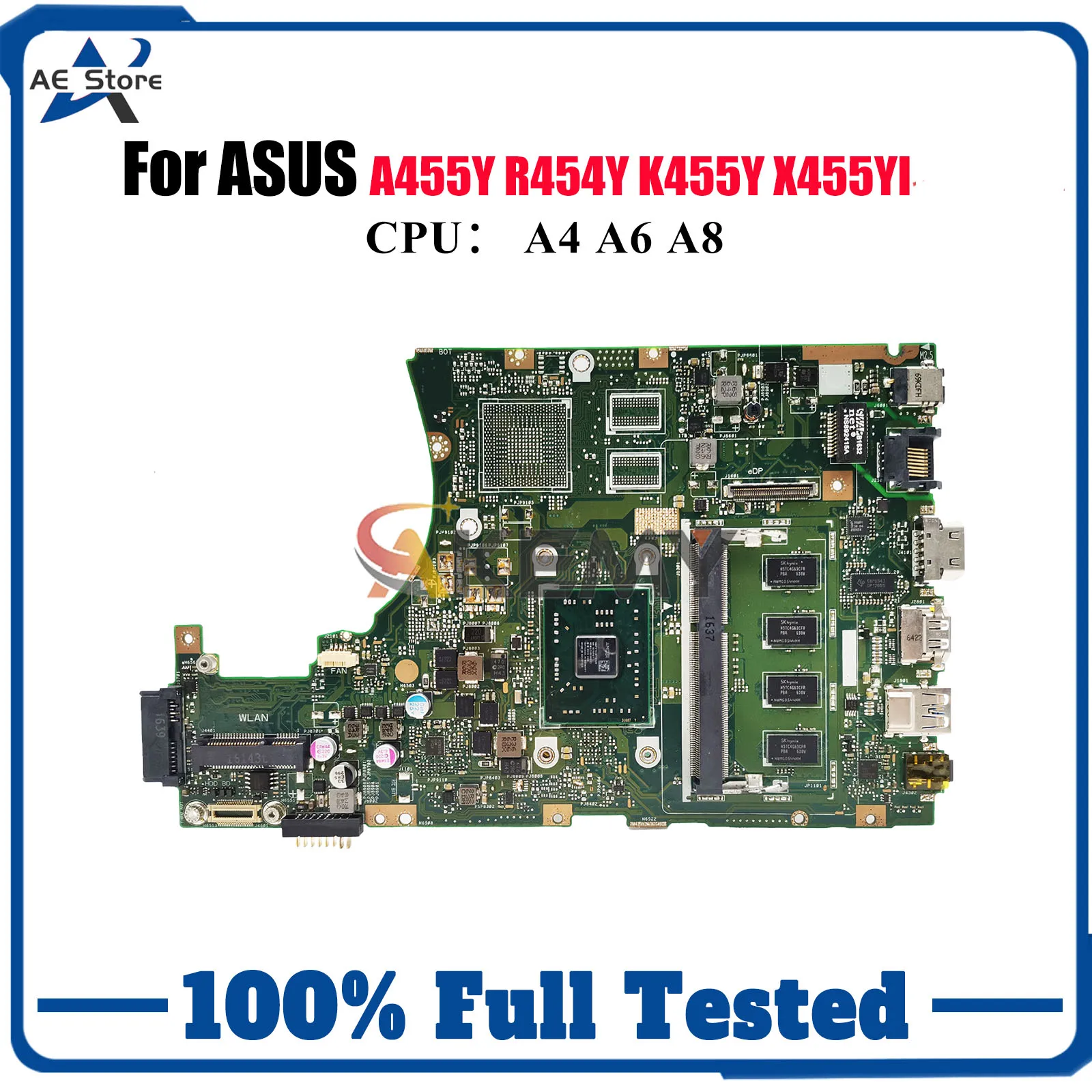 

X455YA Материнская плата для ноутбука ASUS VivoBook X455Y R454Y F455Y A455Y K455Y R455Y X455YI Материнская плата с процессором A4 A6 A8 tests stk