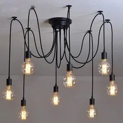 Spider Chandelier E27 LED Pendant Light Retro Vintage Bar Restaurant Dining Room Lighting Fixture Hanglamp Woonkamer Home Decor