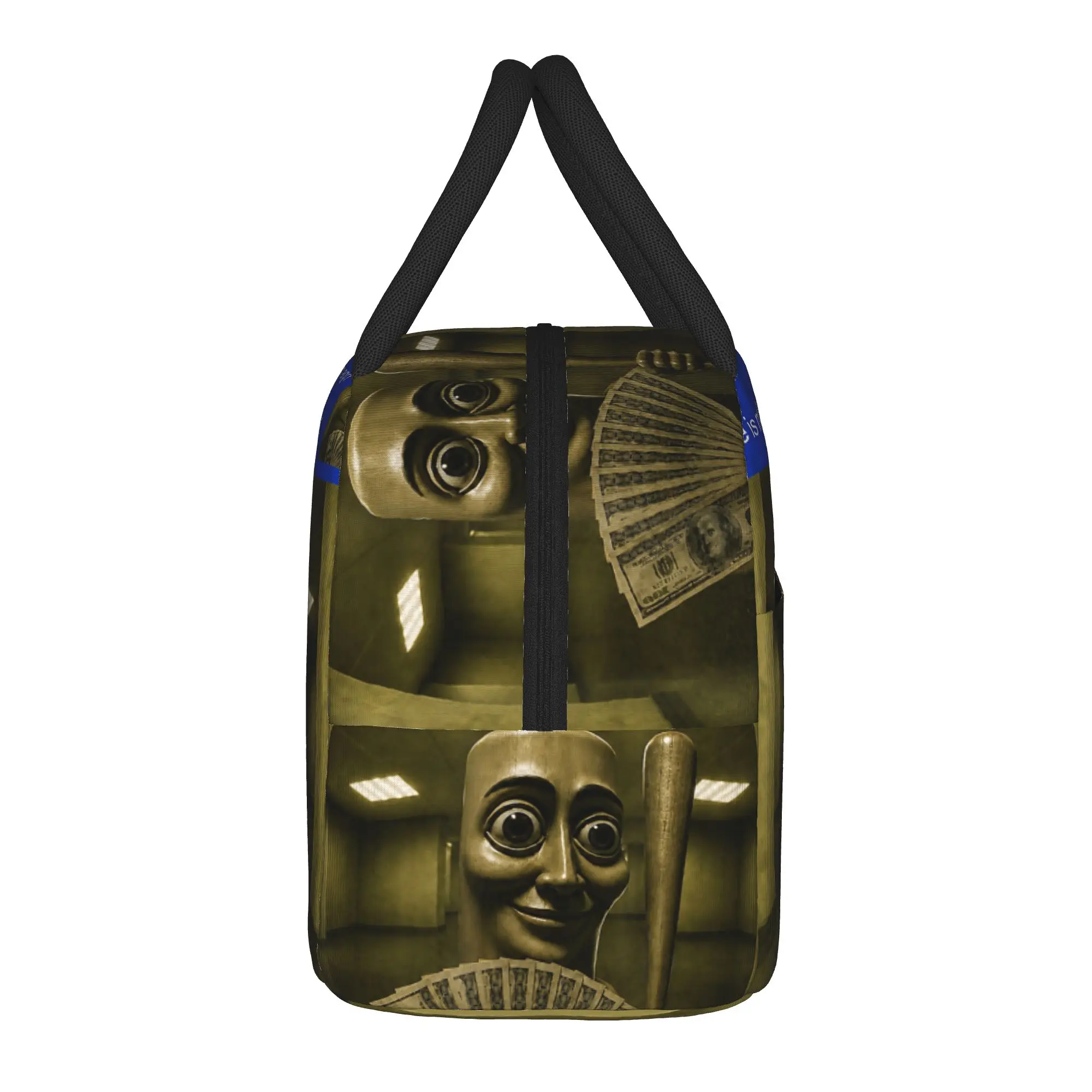 There is Motion at Your Front DoorTung Tung Tung Sahur Lunch Bag For Adult Print Lunch Box Leisure School Cooler Bag