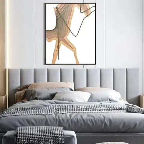 침대 머리판 나무 벽 패널 135 150 Tete De Lit 침실 장식 접착제 머리판, 침대 헤드 보드