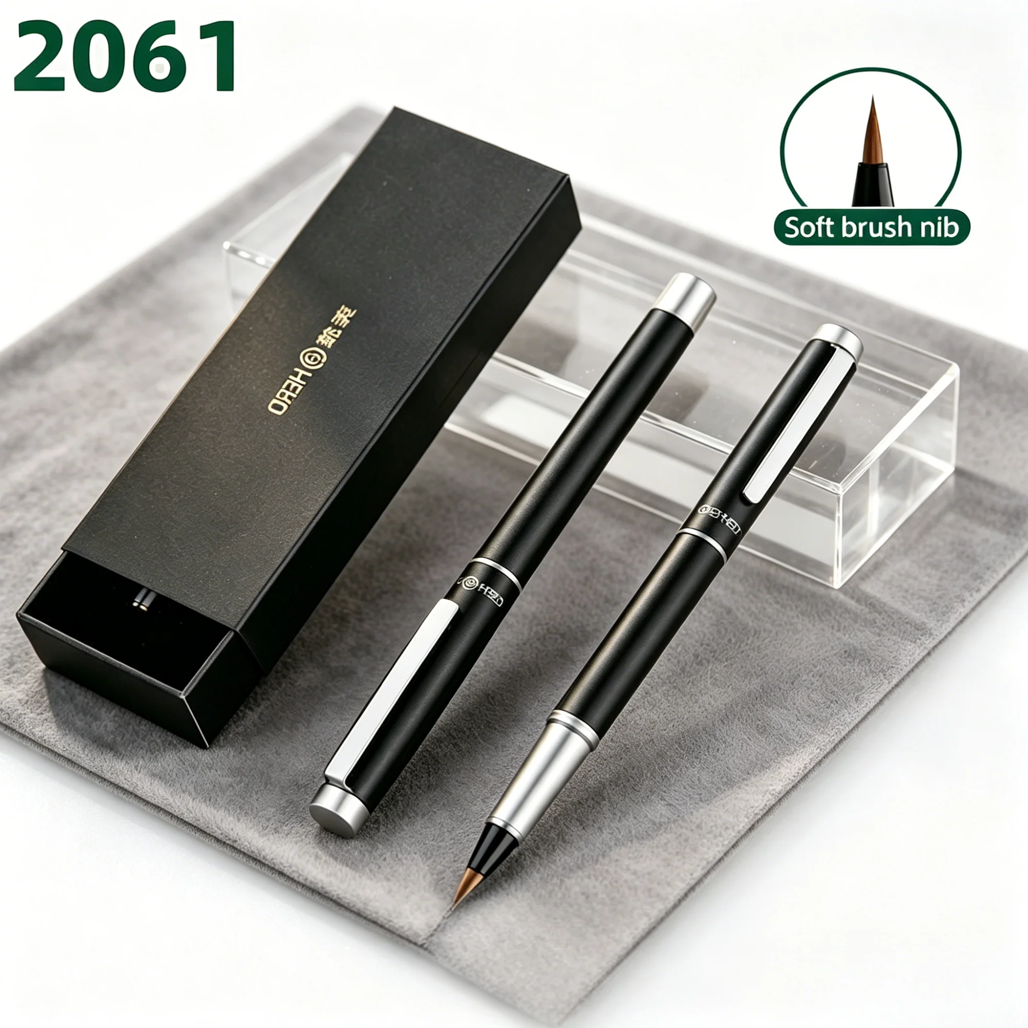 Hero 2061 Fountain Pen Style Soft Brush Pen for Calligraphy Writing Drawing Sketching Small Regular Script Art Supplies