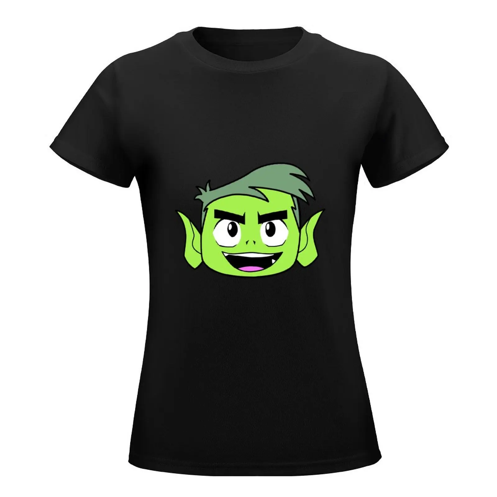 Beastboy?s face T-Shirt tops cute tops shirts graphic tees Blouse womans clothing