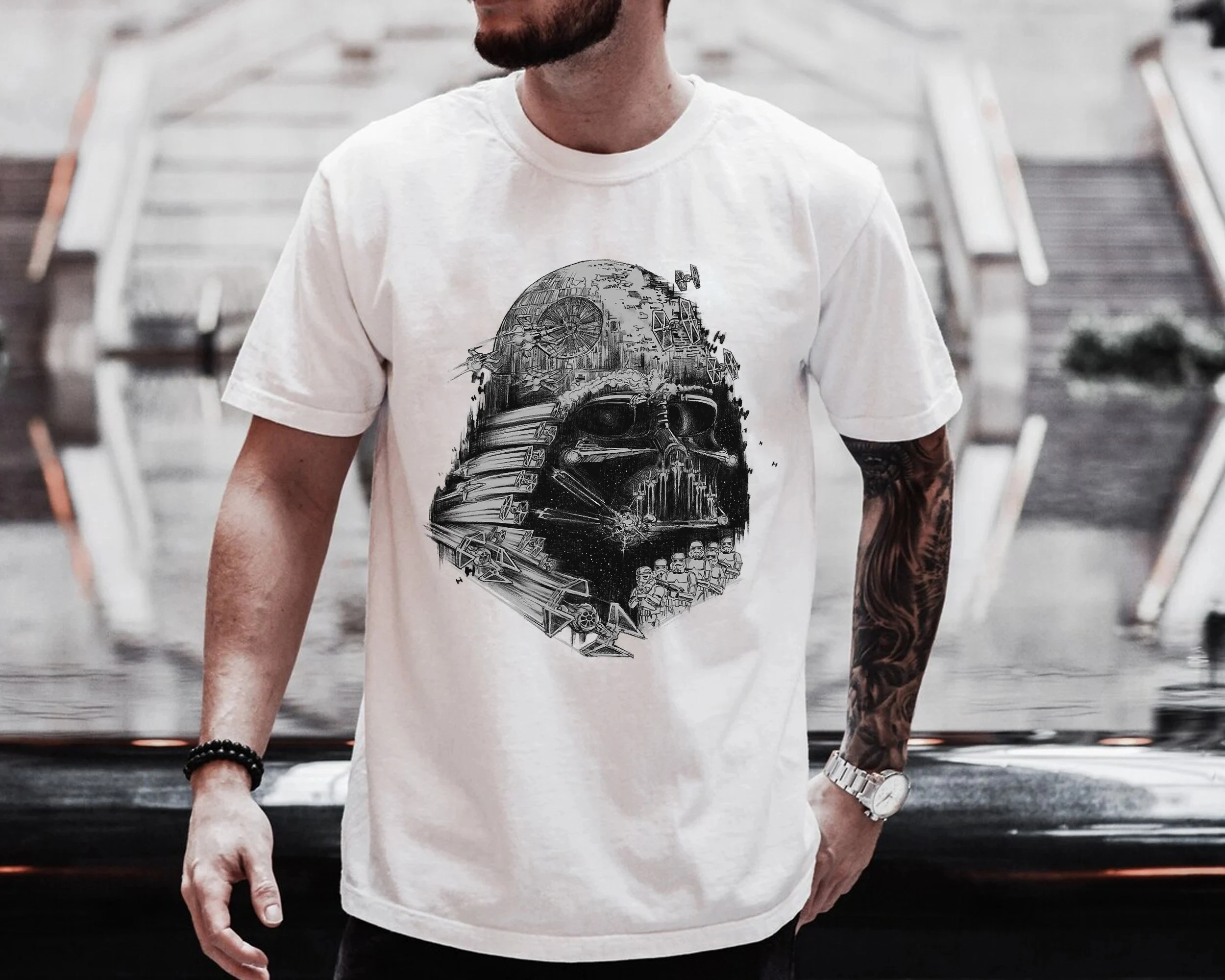 

Футболка с рисунком «Звездные войны» Дарт Вейдер «Зовянные войны» Рубашка «Дарт Вейдер» Одинаковая рубашка для всей семьи Диснейленд