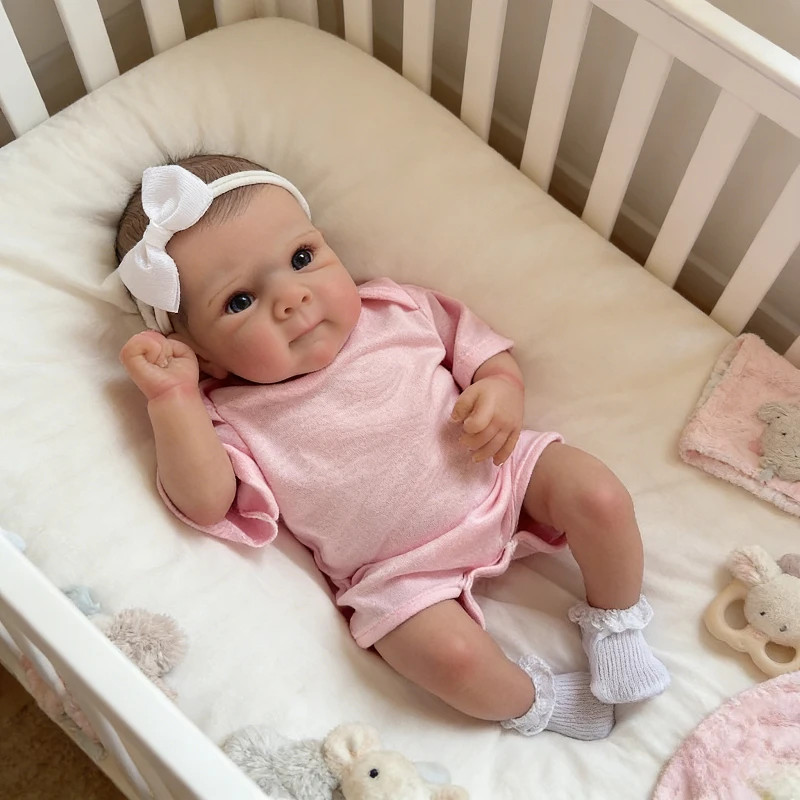 

45 см кукла реборн ручной работы Bettie, такая же, как на картинке, хлопковое тело, голубые глаза, милая кукла для девочек