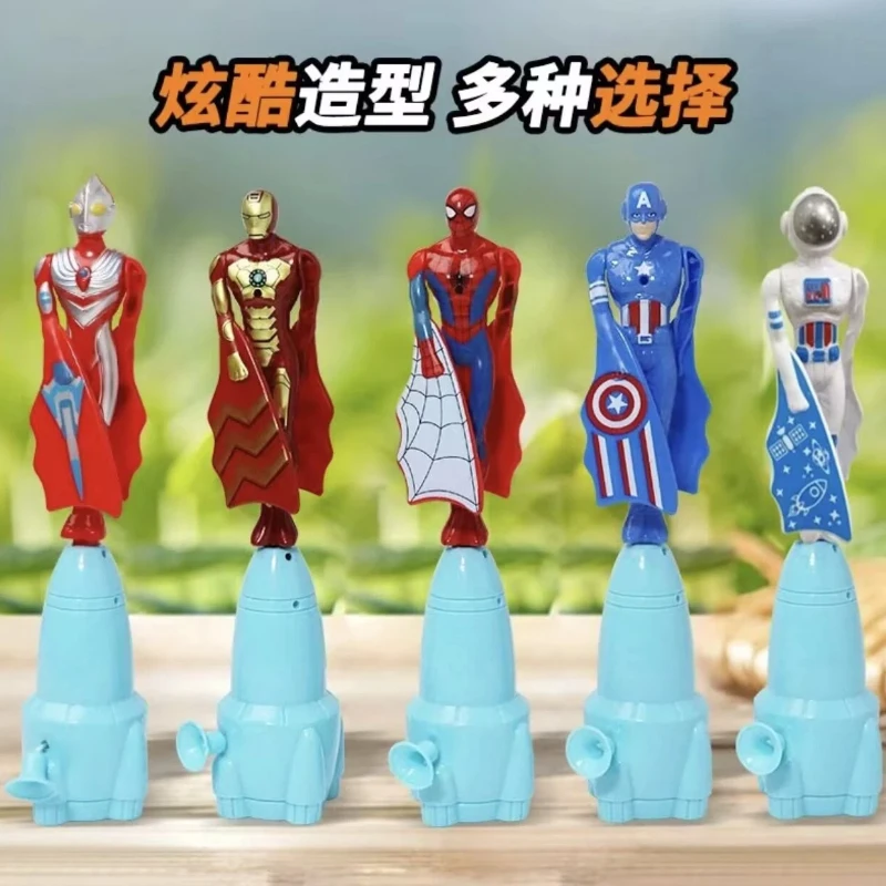 New Flying Superman Hand Pulling Bamboo Dragonfly Flying Machine Superman Spider Students Love Flying Toys