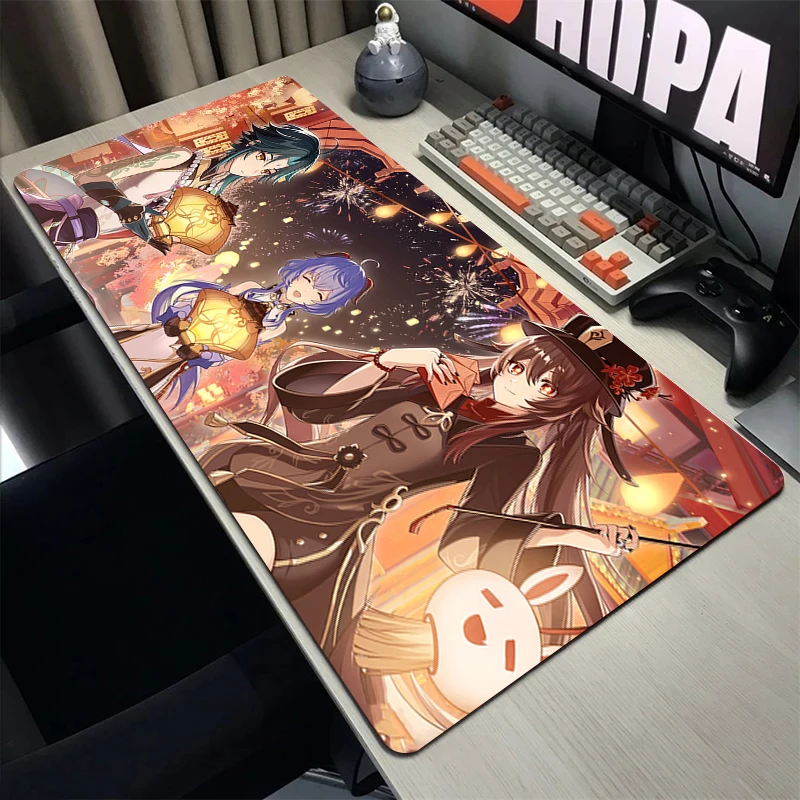 

Genshin Impact Mouse Pad Gamer XXL Computer HD Mousepad Large Desk Mats Keyboard Pads Carpet Soft Non-Slip PC Mousemat 900x400mm