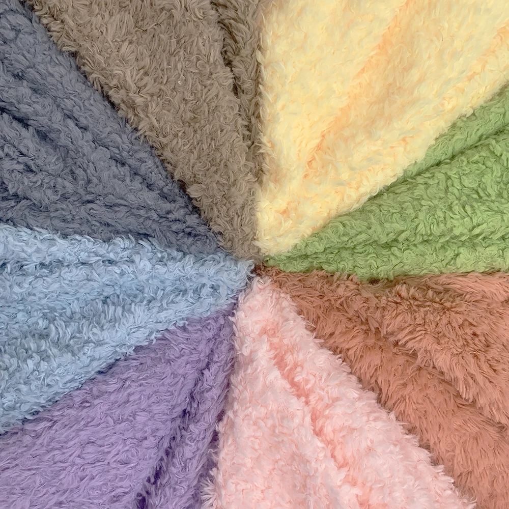 Plush Curly Fleece Fabric 50x50cm Single Side Teddy Fuzzy Cloth DIY Sewing Craft Handmade Pillow Bag Decor Fabric