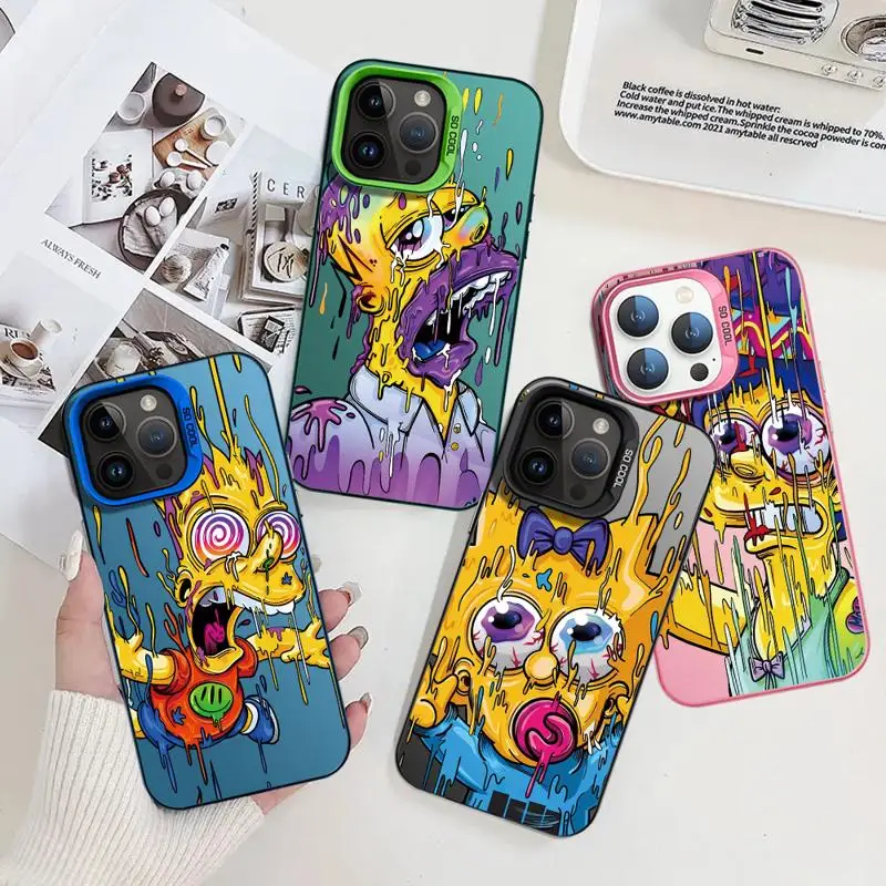 Case For Apple iPhone 15 11 13 14 Pro Max 12 15 Plus 11Pro High-Level Matte Phone Cover Simpsons Family