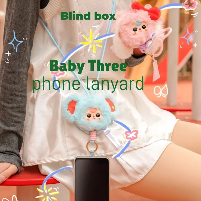 

Baby Three Cute Phone Lanyard Series Plush Blind Box Cartoon Plush Keychain Pendant Phone Decoration Doll Girl Surprise Gifts
