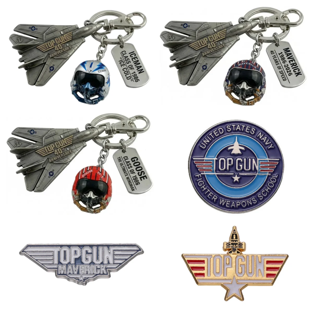 Top Gun 40th Anniversary Keychain Pilot Duck Cosplay Collectible
