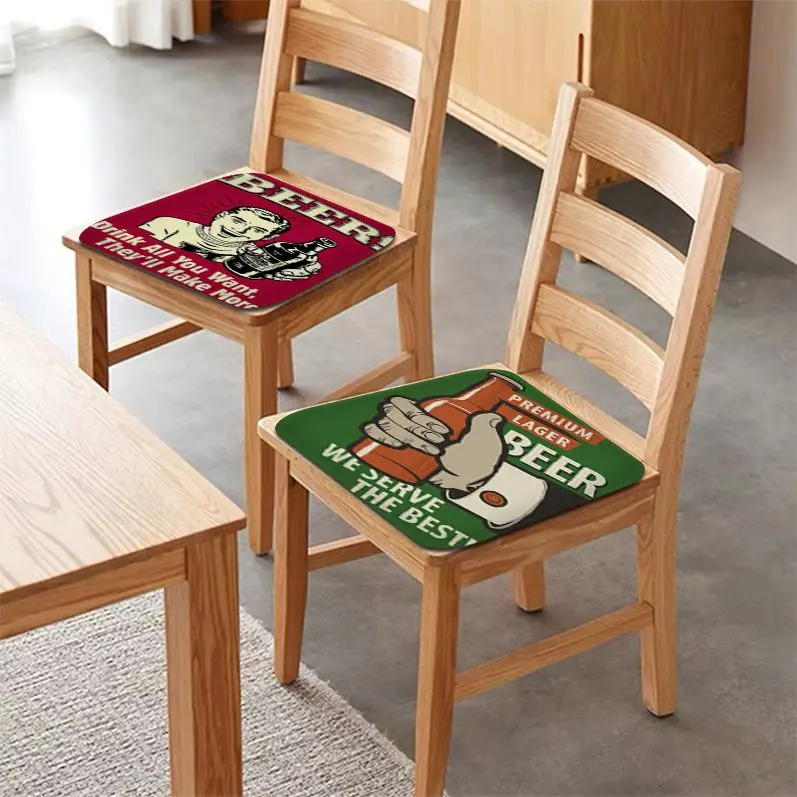 

Beer Cigarette Coffee Art Fabric Cushion Non-slip Living Room Sofa Decor Students Stool Tatami Office Seat Mat