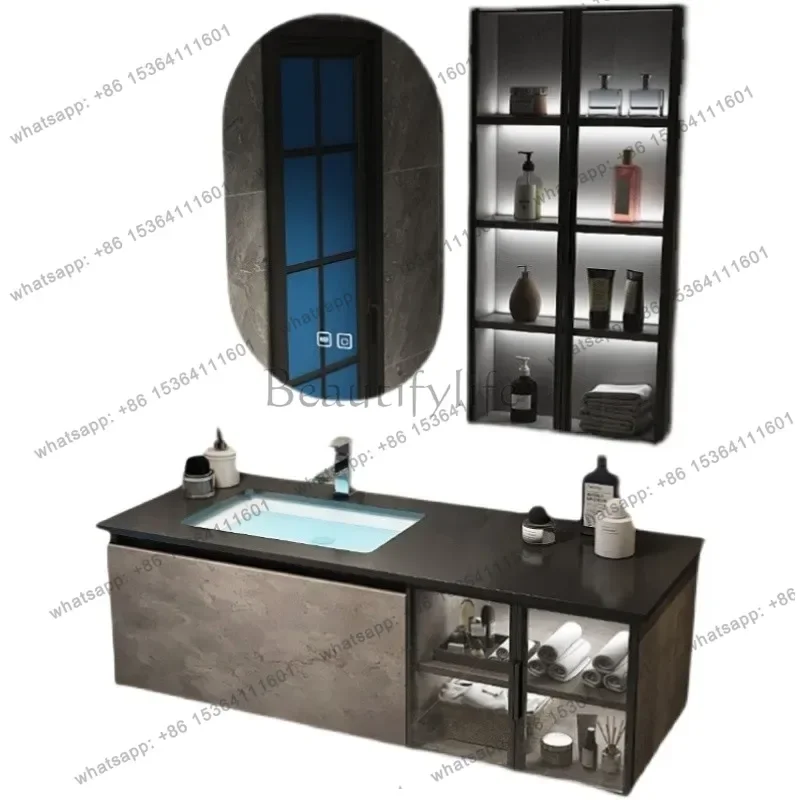 

Black Waterproof Bathroom Cabinet Organizer Modern Luxury Mirror Bathroom Cabinet Wall Mounted Meuble Salle De Bain Furniture