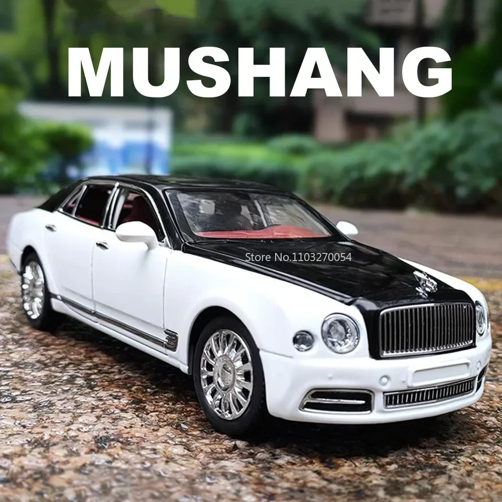 1:24 Mulsanne Legierung Diecast Autos Miniatur Modelle Spielzeug Metall Türen Geöffnet Sound Licht Zurückziehen Fahrzeuge Kinder Weihnachten Geschenke