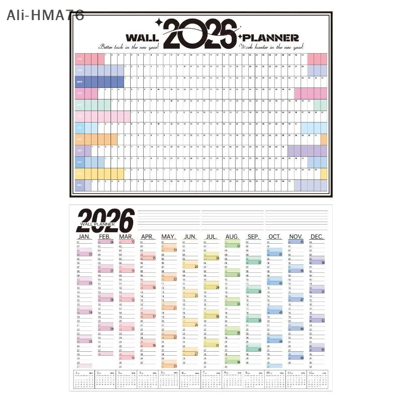 2026 calendário de parede folha de programação única anual pendurado na parede calendário em branco cinta memo planejador diário simples decoração do quarto