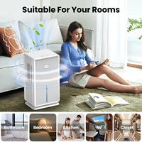 Déshumidificateur domestique, 750 m² Déshumidificateur de salle de bain, déshumidificateur de 100 oz, veilleuse à 7 couleurs, arrêt automatique, mode veille 4