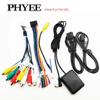 Arnés de cableado universal de 16 pines, adaptador USB, antena GPS, audio y vídeo RCA, cable de entrada de cámara, para unidad principal del sistema Android del coche