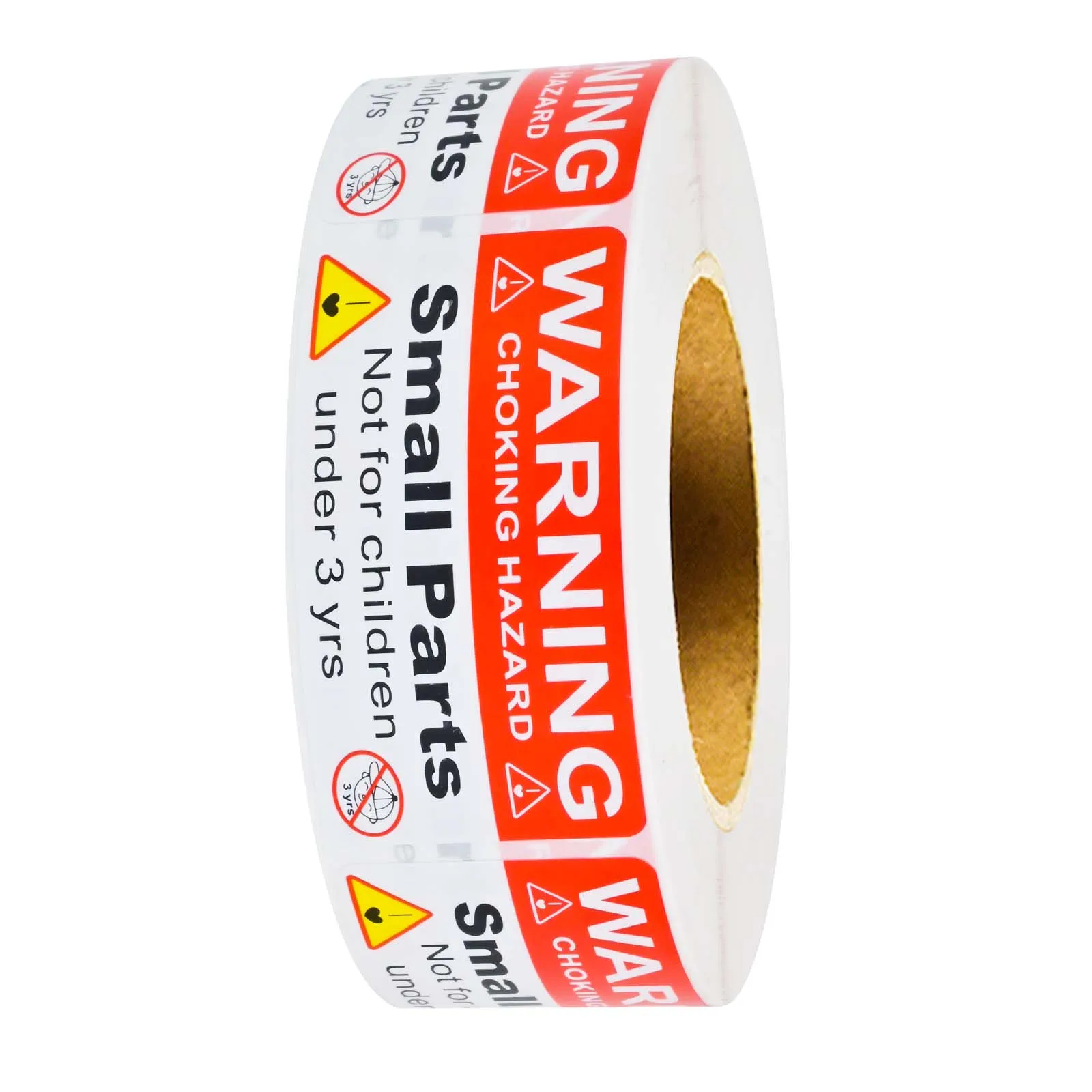 1*2in 500Pcs Red and White Color Combination Suffocation Hazard Warning Labels Small Parts Suffocation Warning Stickers Packaging and Transport Warning Stickers