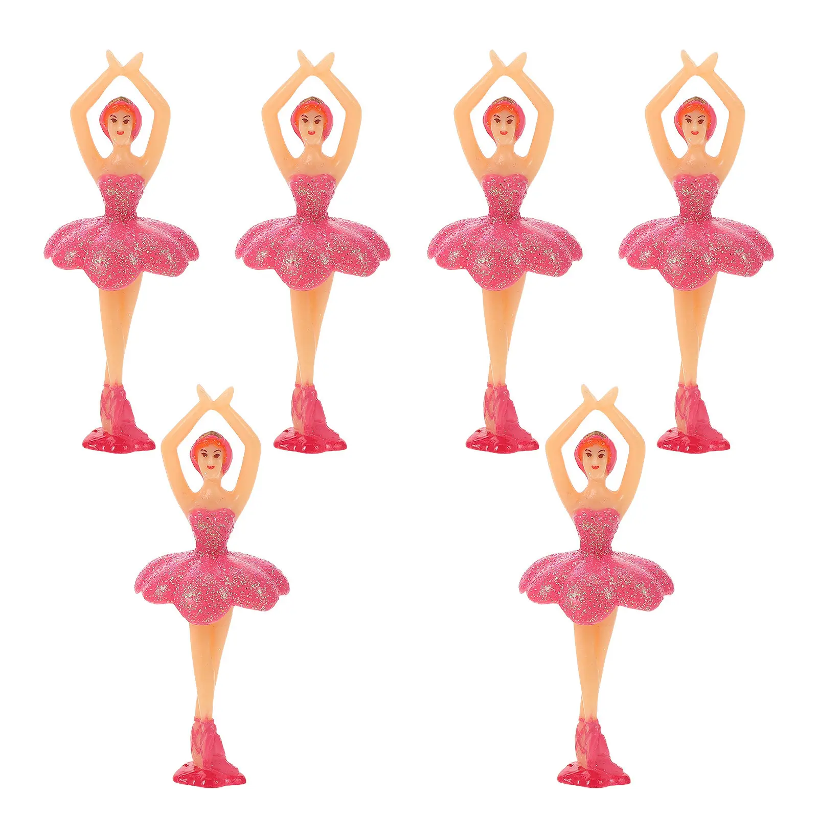6Pcs Rotating Musical Ballet Dancer Figurines Handpainted Decorative Music Box Accessories for Home Party Birthday Cake Topper