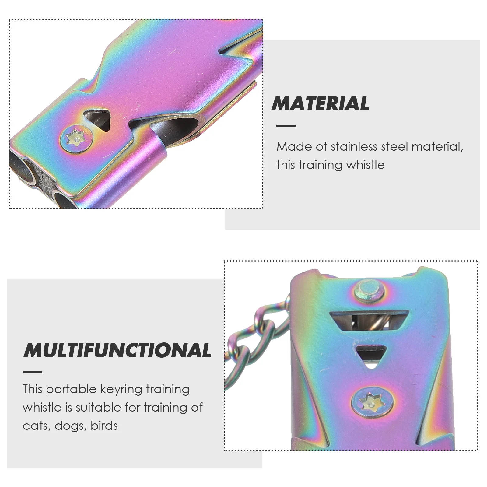 

Loud Stainless Steel Whistle for Pet Training Dogs Birds Cats Portable Keychain Design Ideal for Outdoor Activities Survival