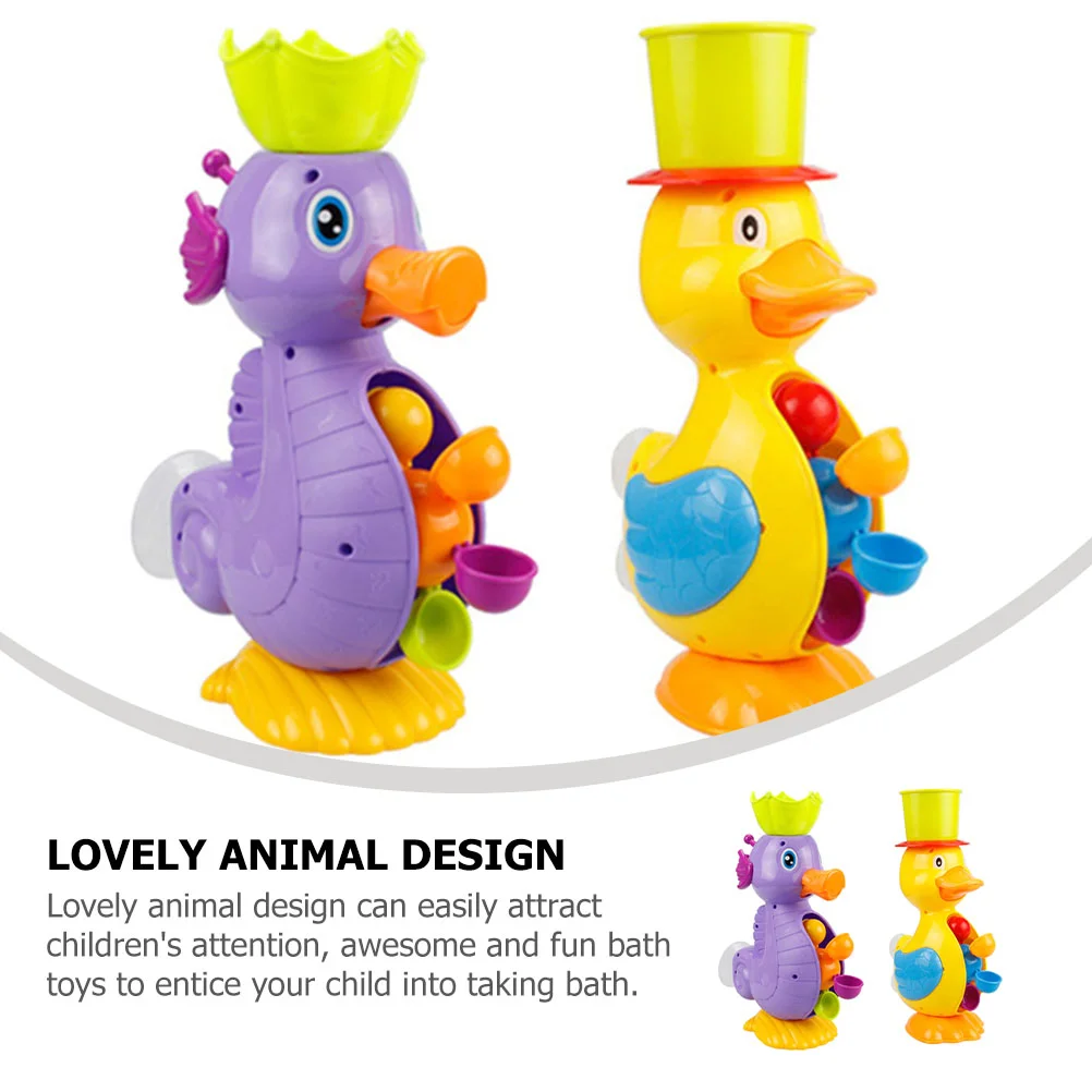 2 Pcs Bath Toys Baby Tub Bathtime Squirt Toddler Plastic Kids Shower Watering Animal Lovely