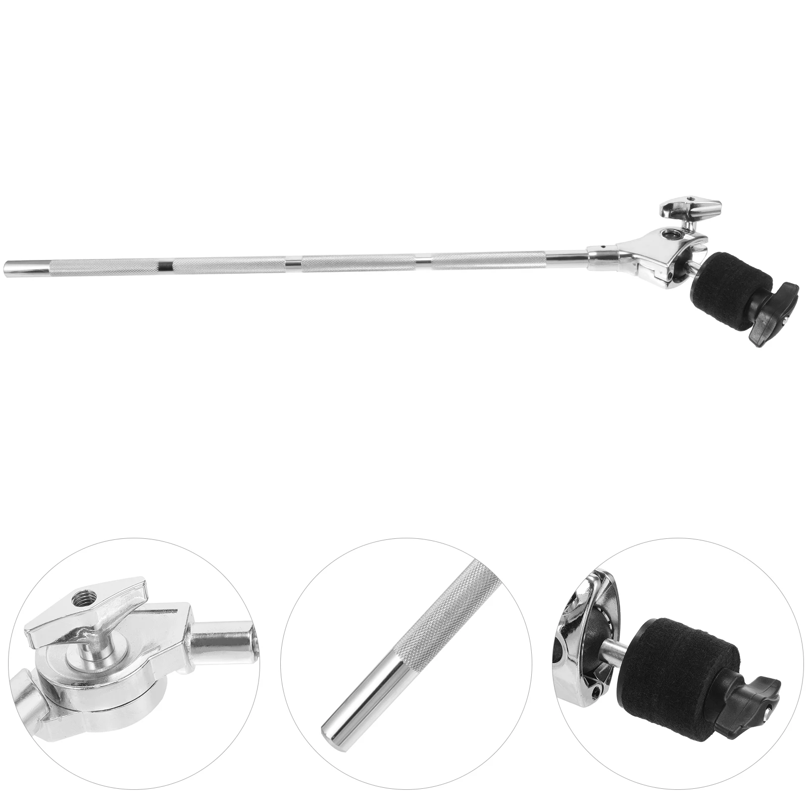 

Water Cymbal Stand Boom Arm Musical Instrument Drum Attachment Short Holder Rod Silver Cowbell Extension