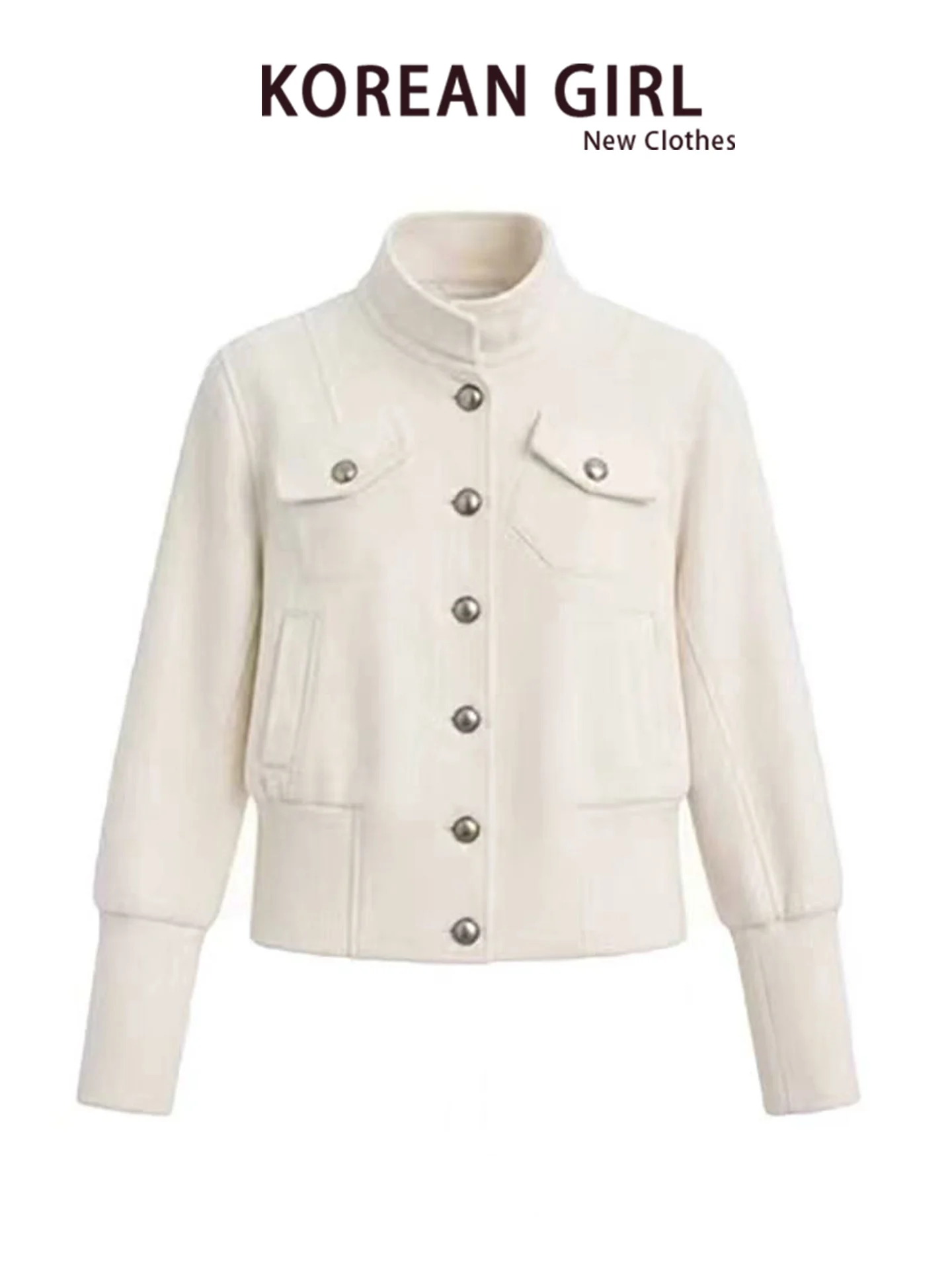 Korean Style Slimming Suede Jacket Women's Spring Autumn New High Quality Short Coat Top Waist Cinched Unique Design