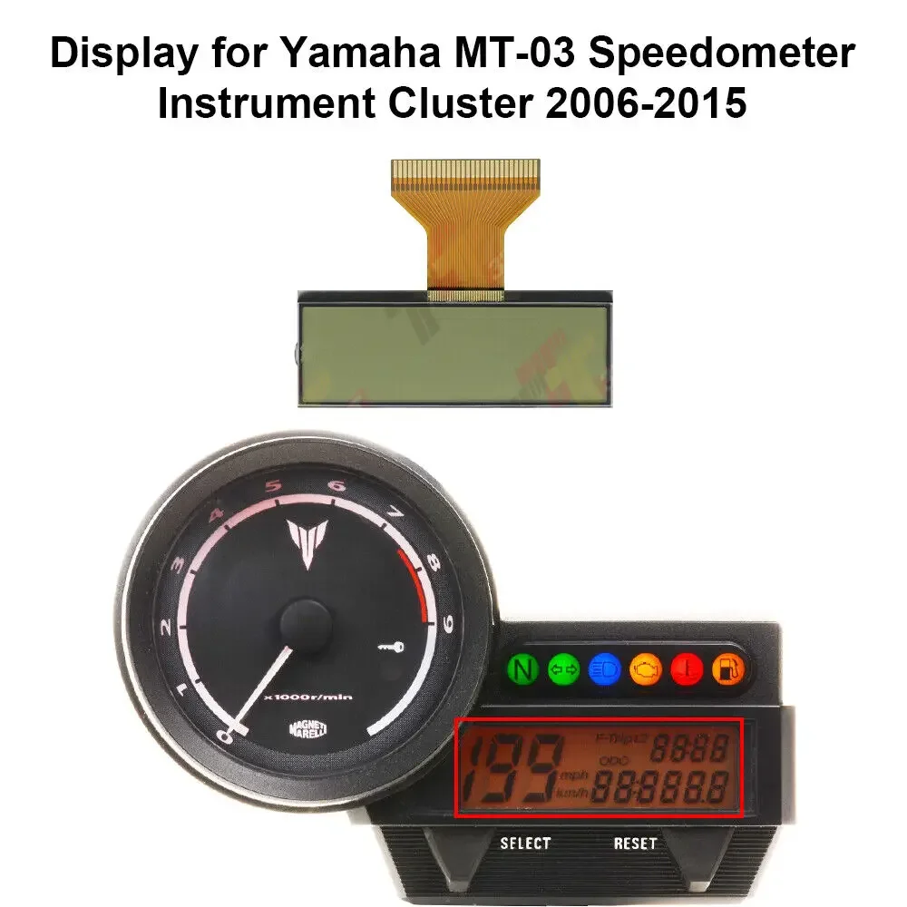 LCD Display Screen ONLY for Yamaha MT03 MT-03 Instrument Cluster Speedometer