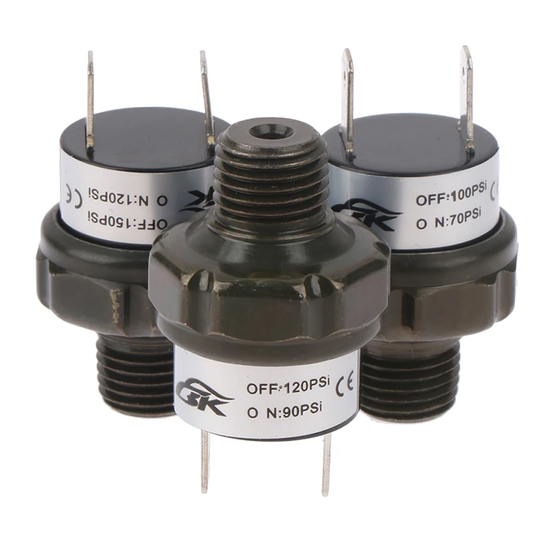 1 قطعة الثقيلة 1/4 NPT ضاغط الهواء التحكم في الضغط صمام التبديل 70-100PSI 90-120PSI 120-150PSI #6
