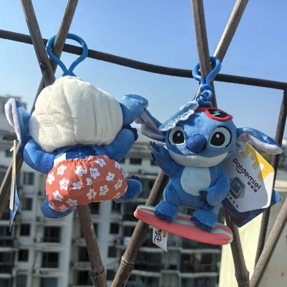Disney Cartoon Stitch Plush Pendant Cute Lovely Backpack Bag Car Stuffed Keychain Soft Plush Dolls Keyring Boys Girls Gift