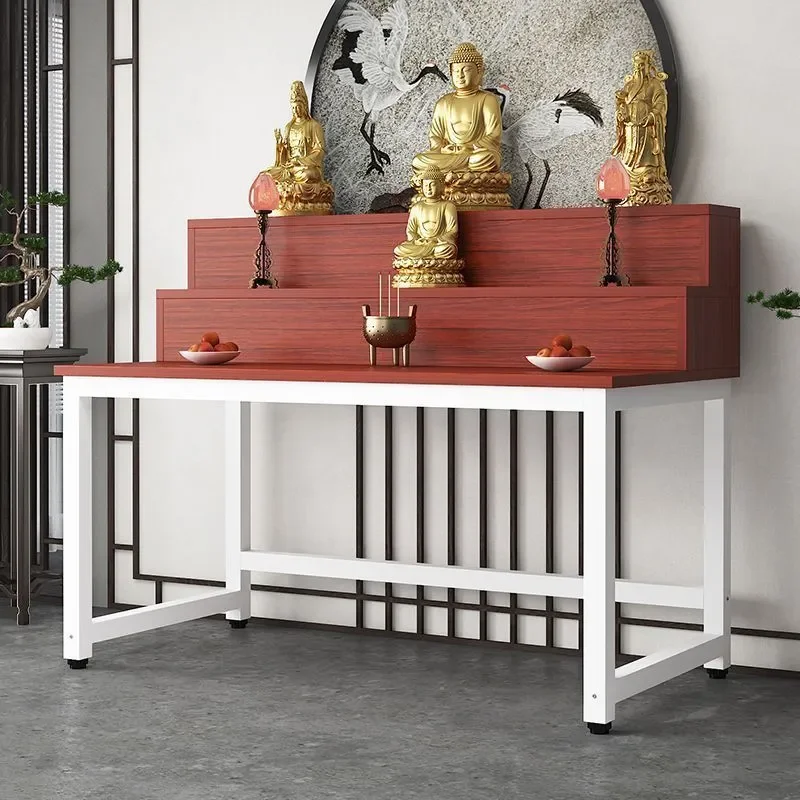 Modern Light Luxury Three Tier Offering Table for Buddha Guanyin God of Wealth Household Cabinet Stand Religious Altar