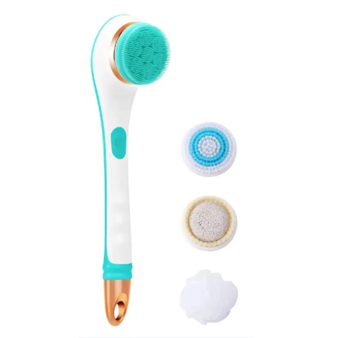 Rechargeable Bath Brush Body Scrubber Device Electric Shower Brush Long Handle Scrubbing Tool for Cleanning Exfoliating Massage