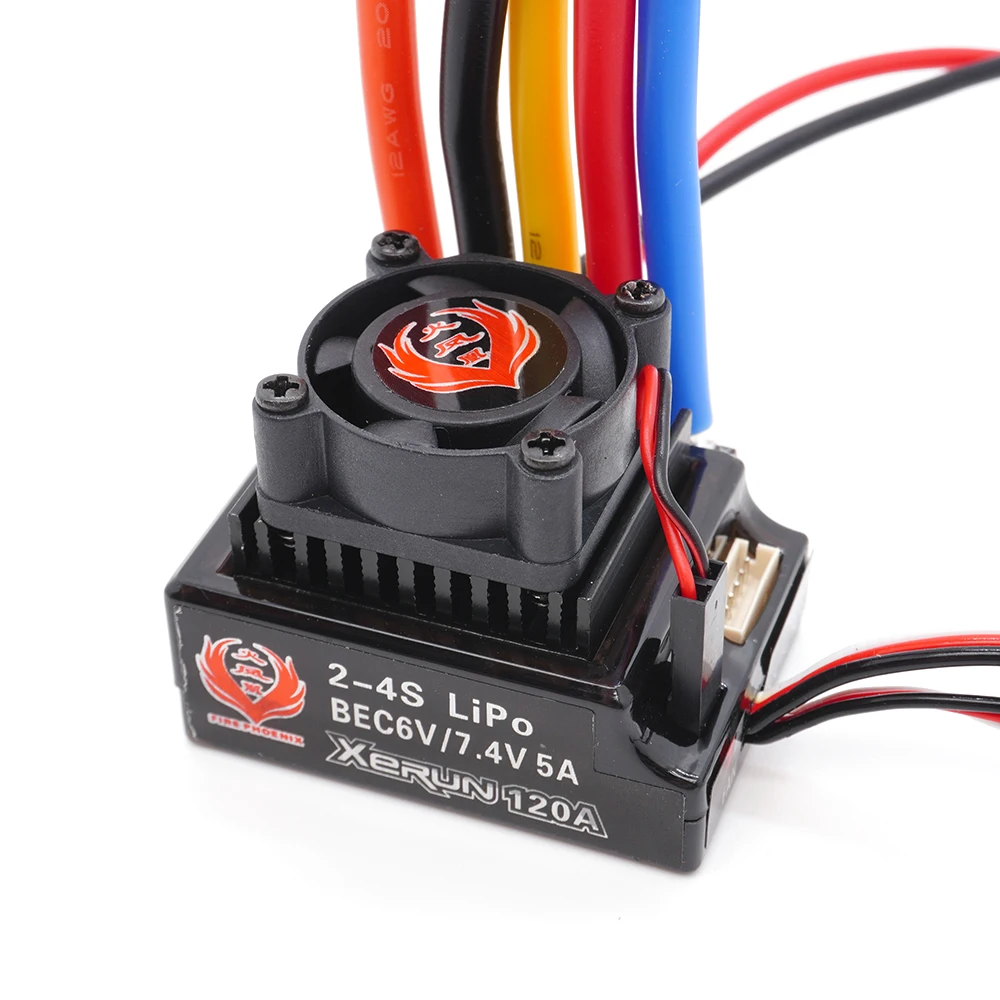 Phoenix XeRun 120A Brushless ESC Speed Controller 2-4S LiPo BEC 6V-7.4V 5A for 1/10 RC Rally Buggy On-road Off-road Car Boat