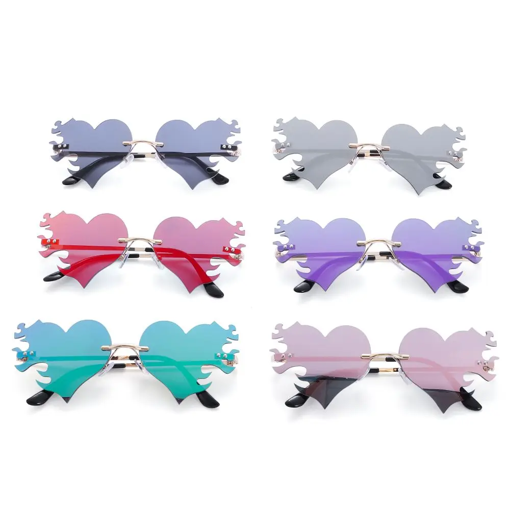 Accessories Party Favor UV400 Protection Rimless Sunglasses Heart Sunglasses Sunglasses for Women Heart Glasses